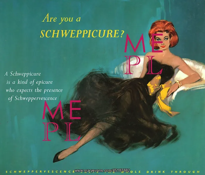 : Advertising board for Schweppes, by David Wright : Advertising board for Schweppes, by David Wright