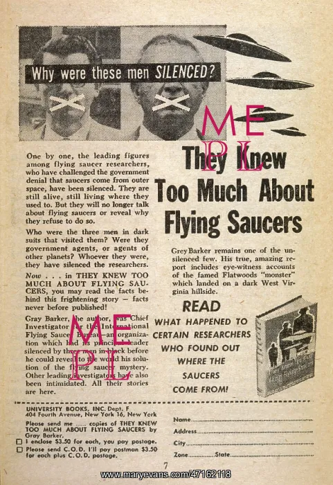 : Advertisement for a book about flying saucers : Advertisement for a book about flying saucers