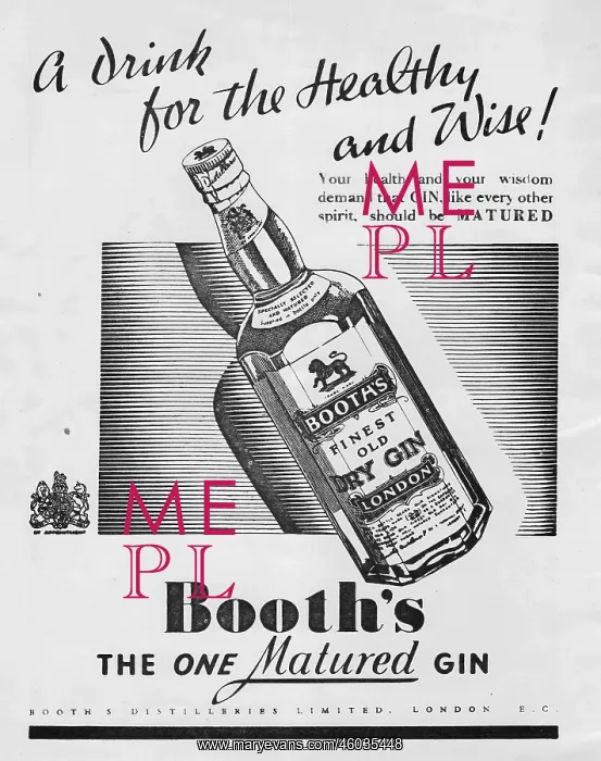  : Advert for Booths Gin, 1937