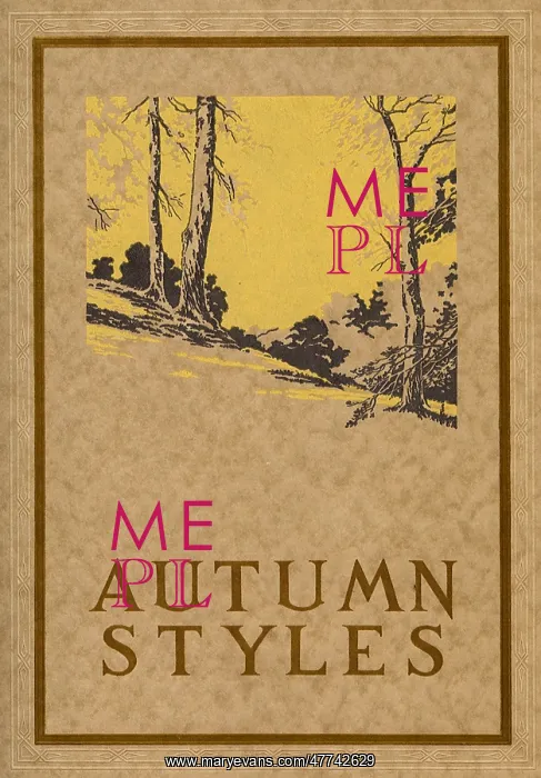: Ad with Border of Fall Trees on a Hill in Autumn : Ad with Border of Fall Trees on a Hill in Autumn
