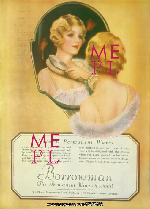 : Advertisement for Borrowman natural permanent waves : Advertisement for Borrowman natural permanent waves