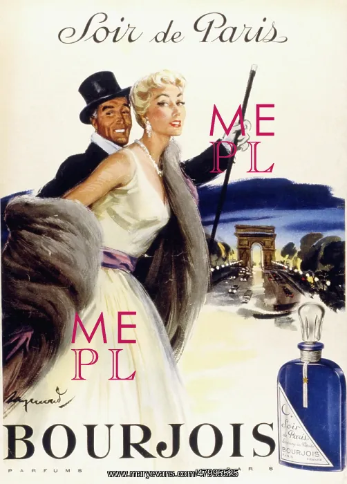 : Advertisement for Bourjois Soir de Paris perfume : Advertisement for Bourjois Soir de Paris perfume