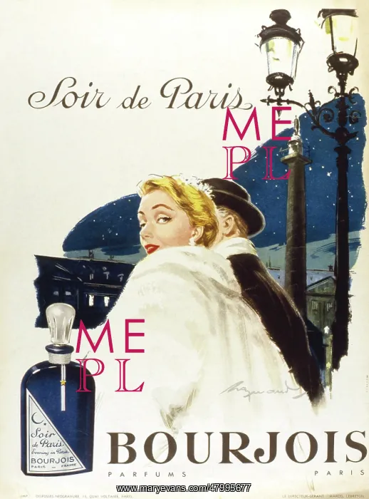 : Advertisement for Bourjois Soir de Paris perfume : Advertisement for Bourjois Soir de Paris perfume
