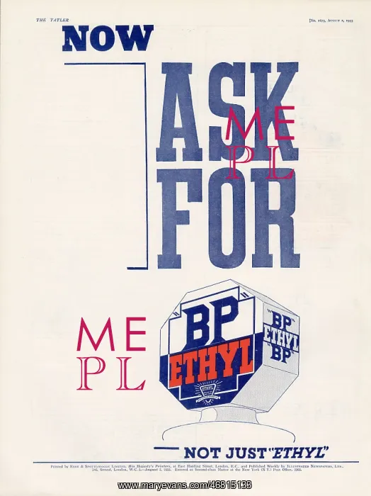 : Advert for BP Ethyl 1933 : Advert for BP Ethyl 1933