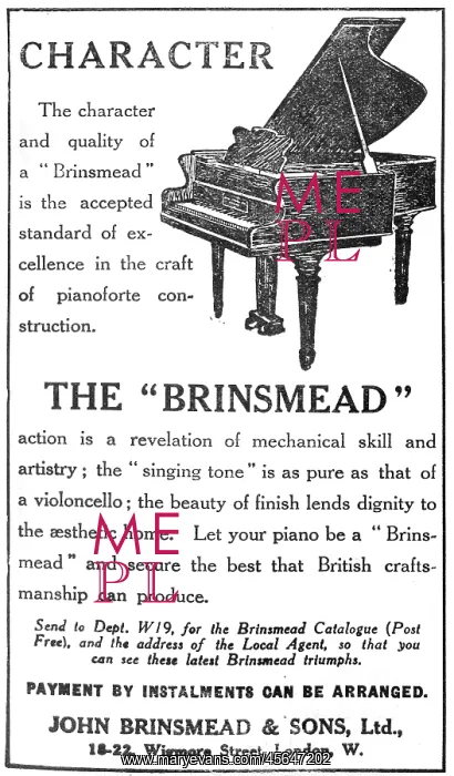 : Advertisement for the Brinsmead grand piano : Advertisement for the Brinsmead grand piano