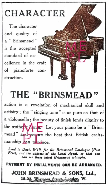 : Advertisement for the Brinsmead grand piano : Advertisement for the Brinsmead grand piano