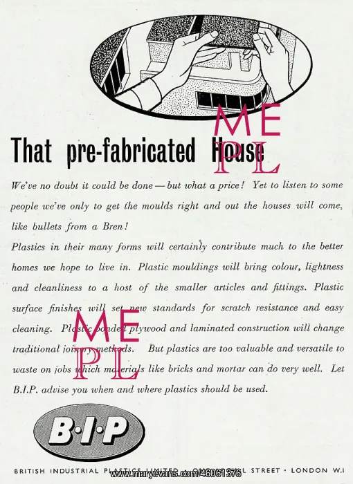 : Advert for British Industrial Plastic Limited 1943 : Advert for British Industrial Plastic Limited 1943
