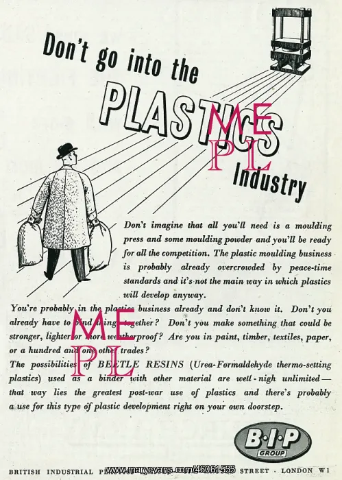 : Advert for British Industrial Plastic Limited 1944 : Advert for British Industrial Plastic Limited 1944