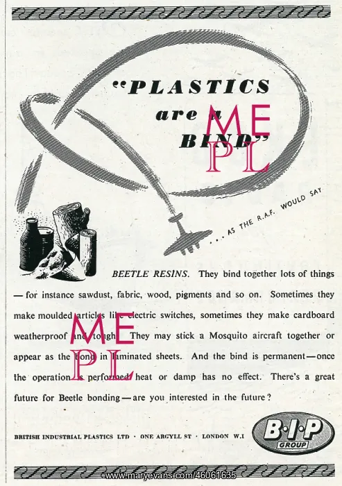 : Advert for British Industrial Plastic Limited 1944 : Advert for British Industrial Plastic Limited 1944