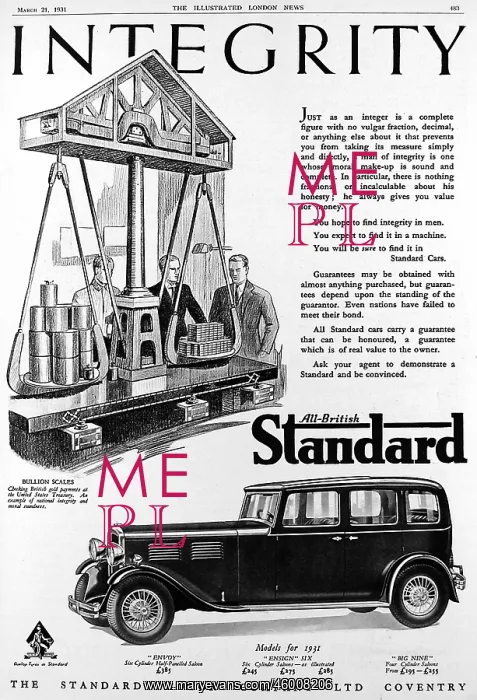 : Advertisement for British Standard car : Advertisement for British Standard car