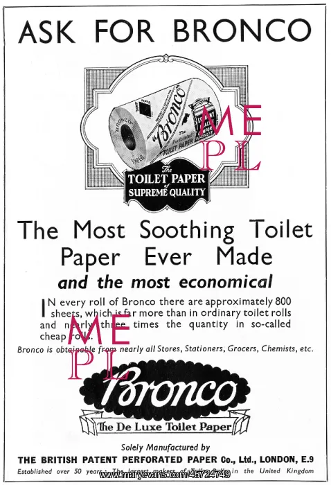  : Advertisement for Bronco de luxe Toilet Paper