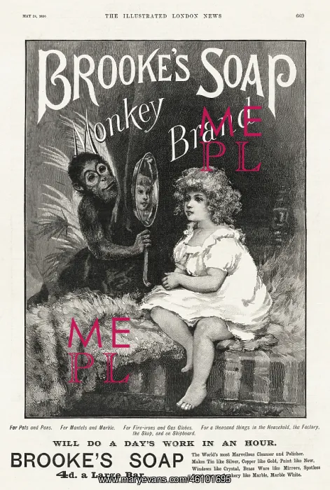 : Advertisement for Brooke's Monkey Brand Household Soap : Advertisement for Brooke's Monkey Brand Household Soap