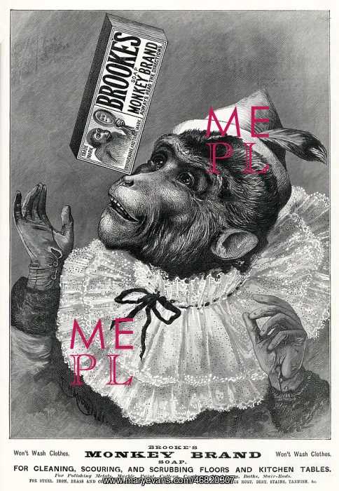 : Advert for Brooke's Monkey Brand Soap 1895 : Advert for Brooke's Monkey Brand Soap 1895