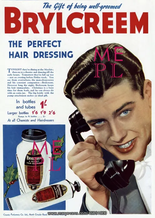 : Advert for Brylcreem 1939 : Advert for Brylcreem 1939