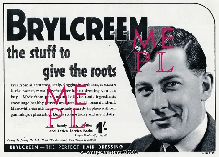 : Advert for Brylcreem 1940 : Advert for Brylcreem 1940
