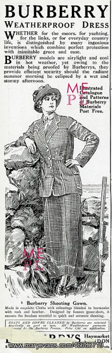 : Advertisement for Burberry weatherproof clothes : Advertisement for Burberry weatherproof clothes