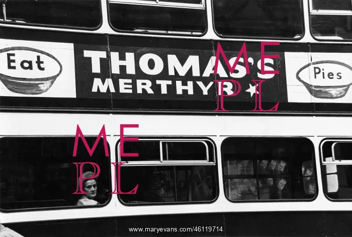 : Advert on bus for Thomas's, Merthyr - Eat Pies : Advert on bus for Thomas's, Merthyr - Eat Pies