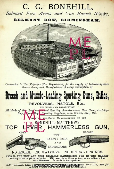 : Advertisement, C G Bonehill, Birmingham : Advertisement, C G Bonehill, Birmingham