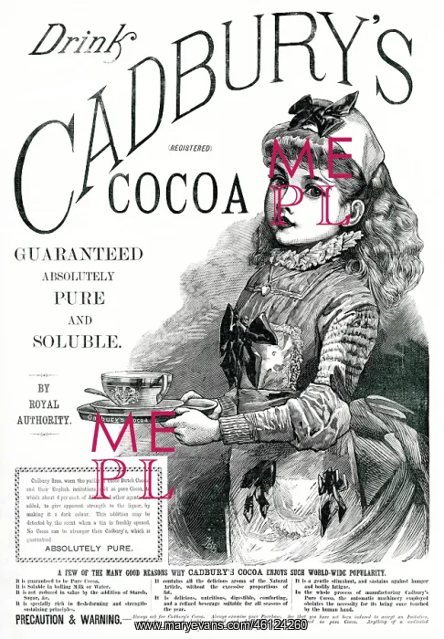 : Advert for Cadbury's Cocoa drink 1888 : Advert for Cadbury's Cocoa drink 1888