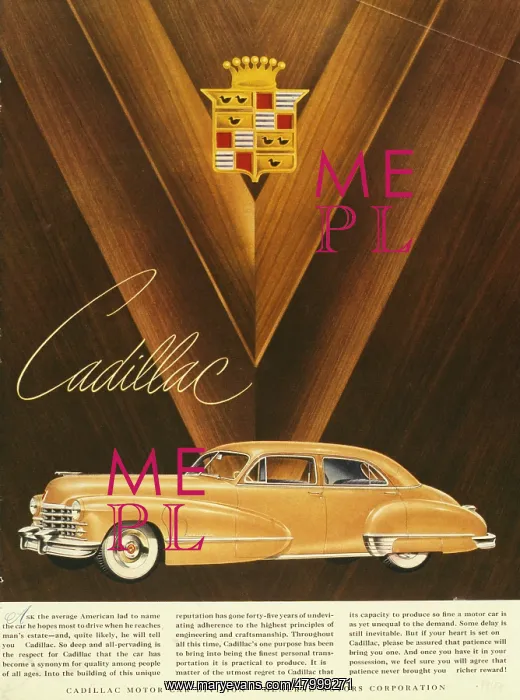 : Advertisement for Cadillac motor car : Advertisement for Cadillac motor car
