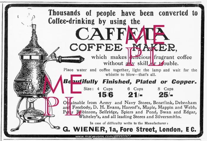 : Advert for Caffeta coffee maker 1910 : Advert for Caffeta coffee maker 1910