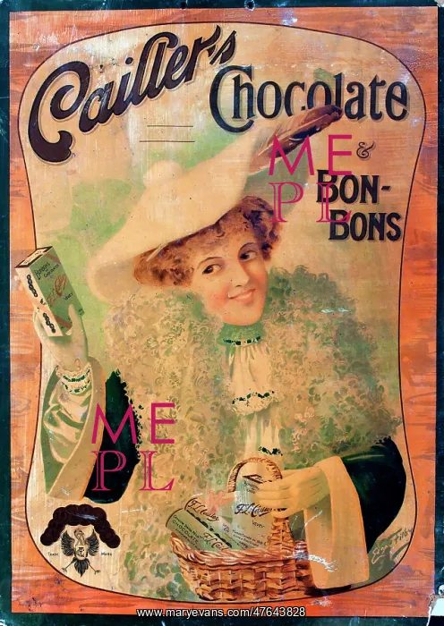 : Advertisement for Cailler's chocolate and bonbons : Advertisement for Cailler's chocolate and bonbons