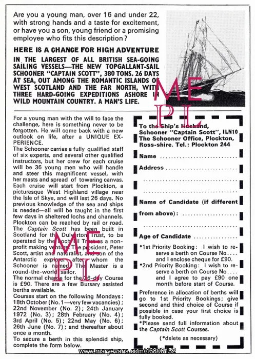 : Advertisement of Captain Scott schooner sailing expedition : Advertisement of Captain Scott schooner sailing expedition