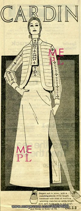 : Advertisement for Cardin suit at Selfridges : Advertisement for Cardin suit at Selfridges