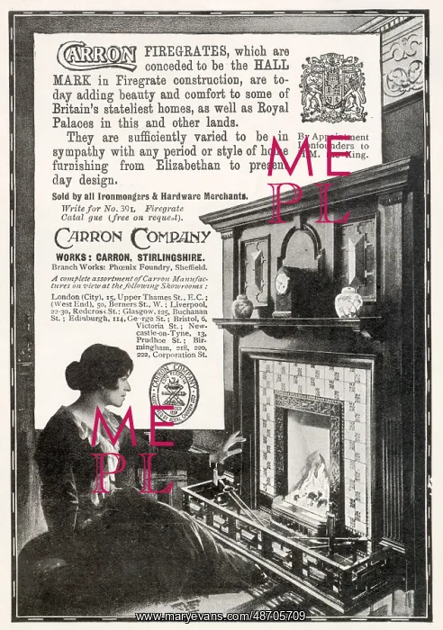 : Advert for Carron Company - firegates 1917 : Advert for Carron Company - firegates 1917