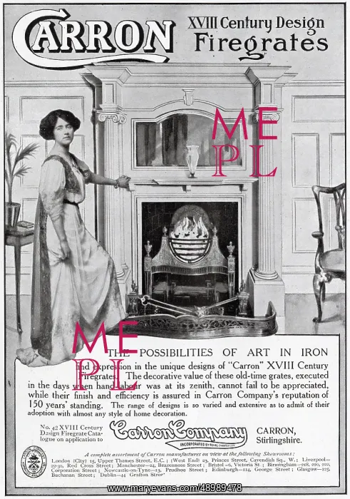 : Advert for Carron Company - firegrates 1910 : Advert for Carron Company - firegrates 1910