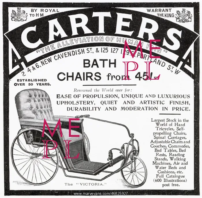 : Advert for Carters invaild chair 1909 : Advert for Carters invaild chair 1909