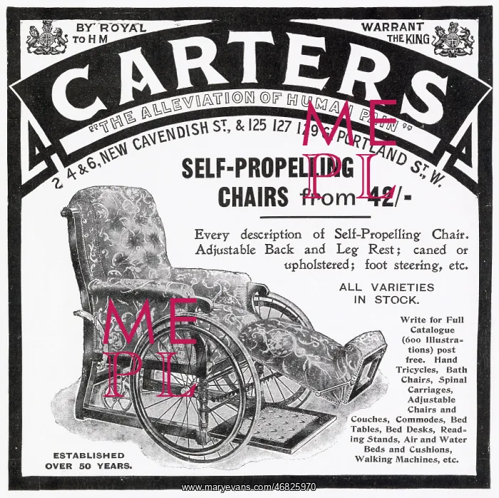 : Advert for Carters invaild chair 1909 : Advert for Carters invaild chair 1909