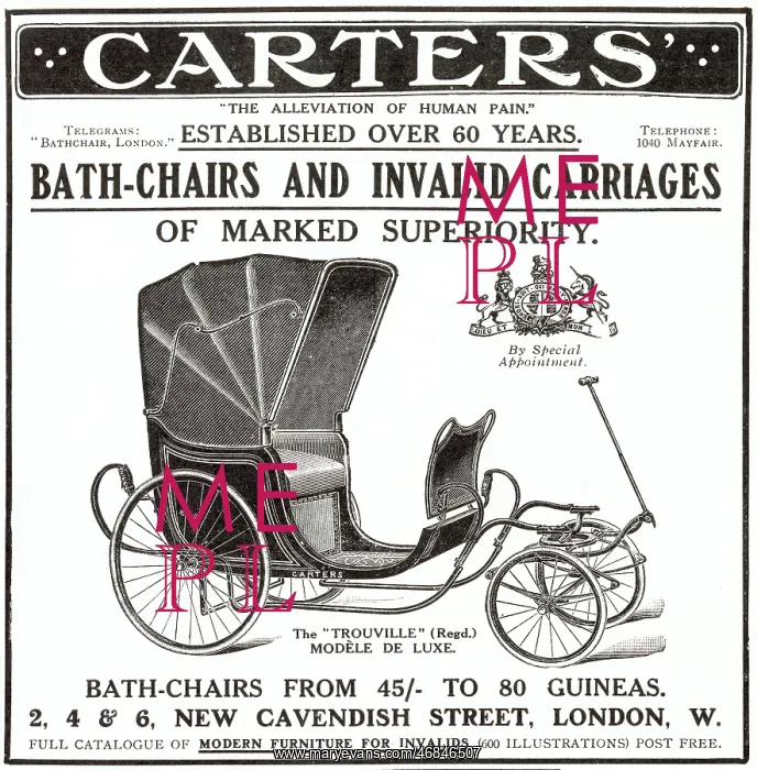 : Advert for Carters invald carriage 1912 : Advert for Carters invald carriage 1912