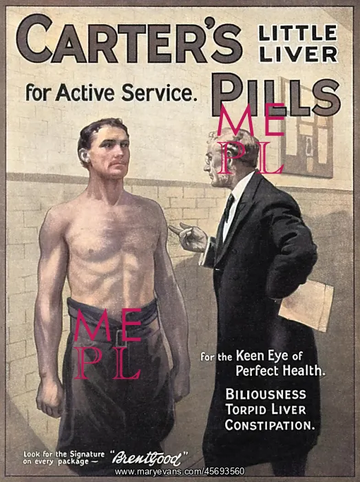 : Advertisement, Carter's Little Liver Pills, WW1 : Advertisement, Carter's Little Liver Pills, WW1