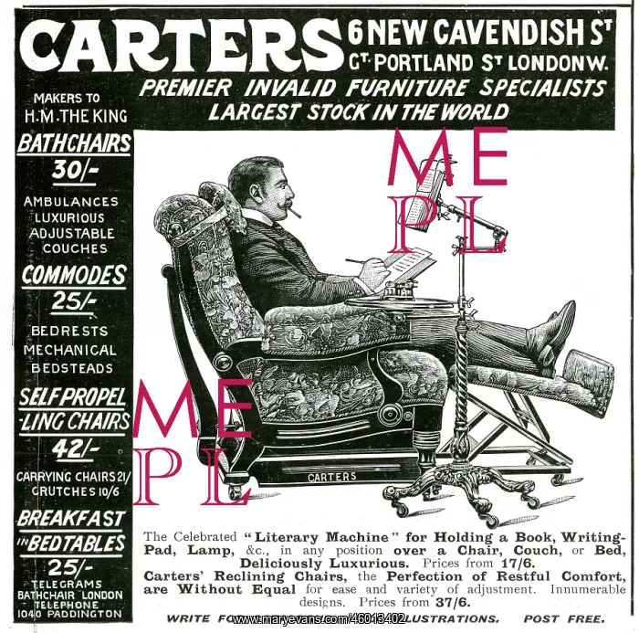 : Advert for Carters reading stands 1906 : Advert for Carters reading stands 1906