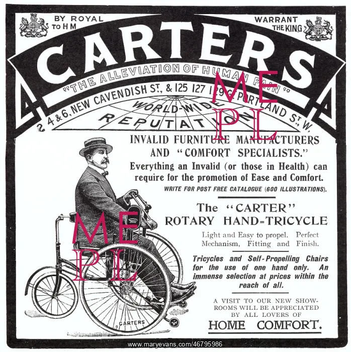 : Advert for Carters rotary hand-tricycle 1908 : Advert for Carters rotary hand-tricycle 1908