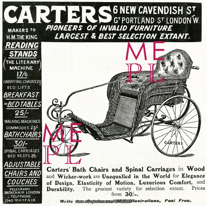  : Advert for Carters spinal carriage 1906