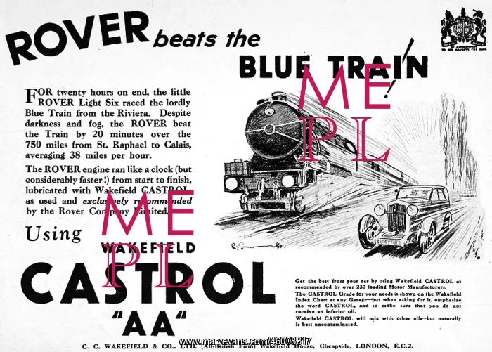 : Advertisement for Castrol oil : Advertisement for Castrol oil