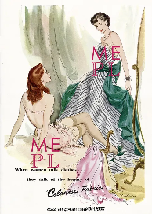 : Advert for Celanese fabrics 1950 : Advert for Celanese fabrics 1950