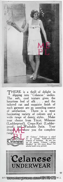  : Advert for Celanese underwear, London, 1926
