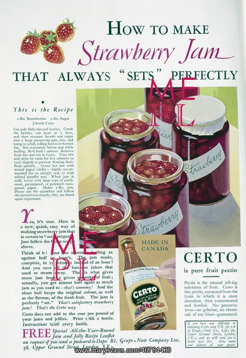 : Advert for Certo, with Recipe : Advert for Certo, with Recipe