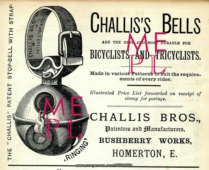 : Advertisement, Challis Bros, Bicycle Bells : Advertisement, Challis Bros, Bicycle Bells