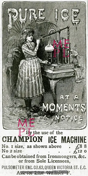 : Advert for Champion Ice Machine 1889 : Advert for Champion Ice Machine 1889