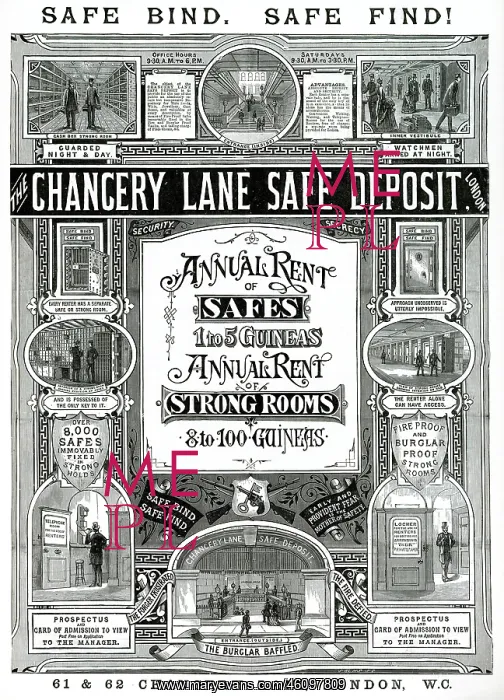 : Advert for Chancery Lane Safe Deposit 1888 : Advert for Chancery Lane Safe Deposit 1888