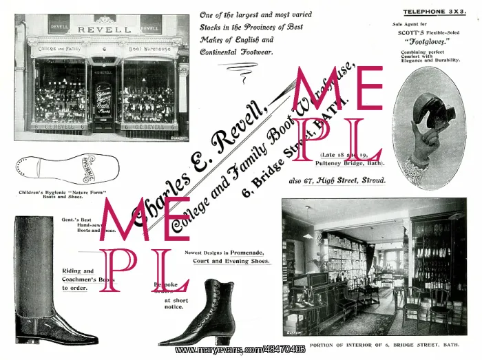 : Advert for Charles E. Revell, Boot Warehouse, Bath : Advert for Charles E. Revell, Boot Warehouse, Bath