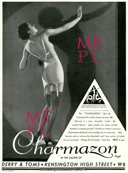: Advert for Charmazon women's underwear 1933 : Advert for Charmazon women's underwear 1933