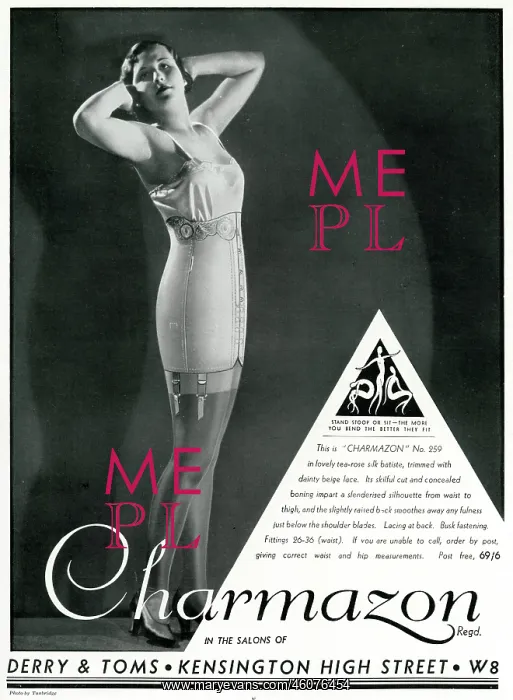 : Advert for Charmazon women's underwear 1933 : Advert for Charmazon women's underwear 1933