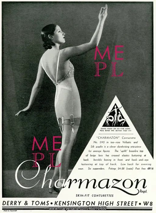 : Advert for Charmazon women's underwear 1933 : Advert for Charmazon women's underwear 1933