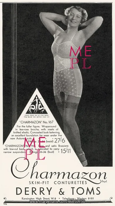 : Advert for Charmazon women's underwear 1934 : Advert for Charmazon women's underwear 1934