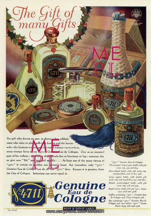 : Advert for Christmas gift 4711 Eau de Cologne 1934 : Advert for Christmas gift 4711 Eau de Cologne 1934